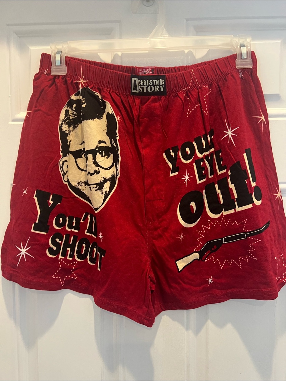 A Christmas Story Mens Boxer Size L Red Holiday Print NWT 3.5” Inseam #857